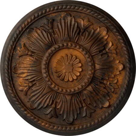 Edinburgh Ceiling Medallion (Fits Canopies up to 5 1/4"), Hand-Painted Rust, 18"OD x 1 3/4"P